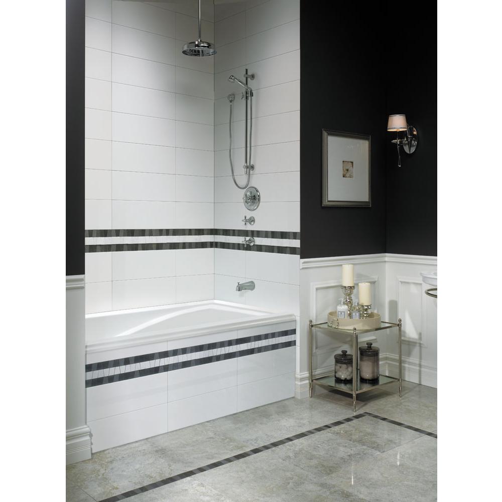 Neptune DELIGHT bathtub 32x60 with Tiling Flange, Left drain, Whirlpool, Biscuit