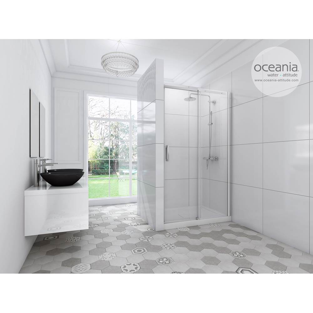 Oceania Baths Eko 60, Sliding  Shower Doors, Chrome