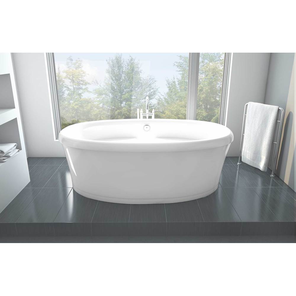 Oceania Baths Legende Freestanding 71 x 41,5, SuperAeroMassage Bathtub, Glossy White