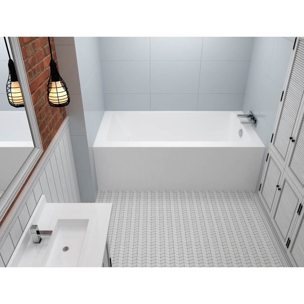 Oceania Baths Loft Alcove 60 x 31, Soaking Bathtub, Glossy White