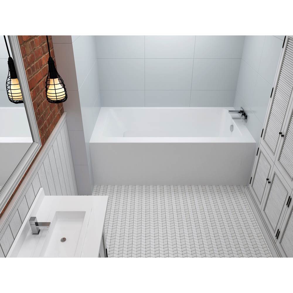 Oceania Baths Loft Alcove 66 x 31, AeroMassage Bathtub, Glossy White