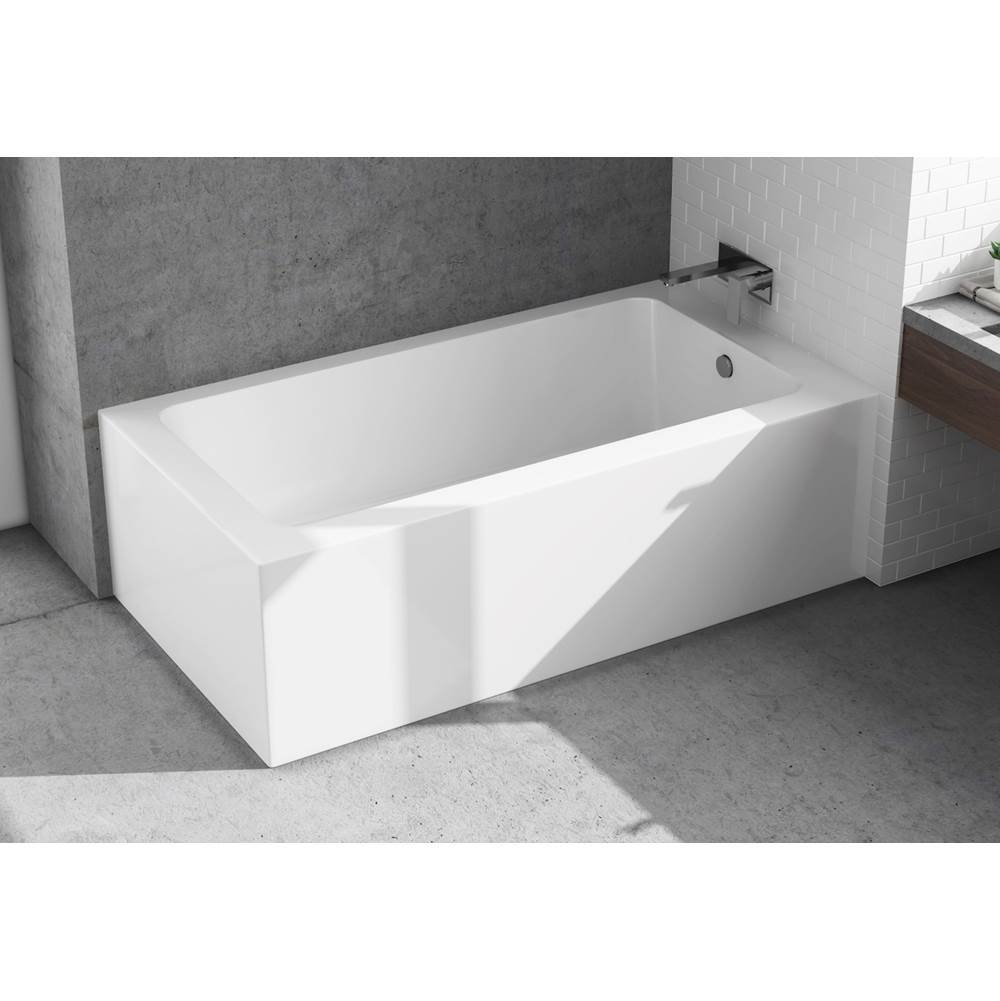Oceania Baths Urbania 3 Sides 60 x 31, Soaking Bathtub, Glossy White