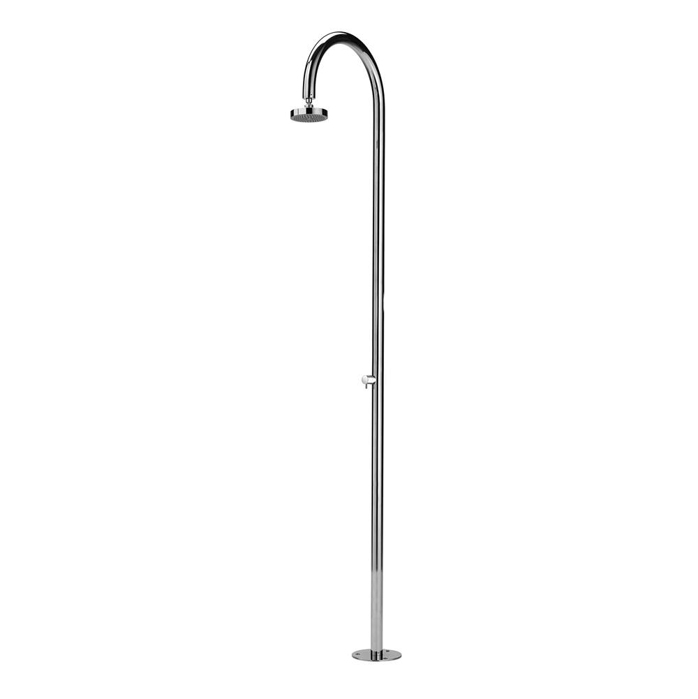 Outdoor Shower ''Origo'' Free Standing Single Supply Shower Unit - 5'' Chrome Shower Head