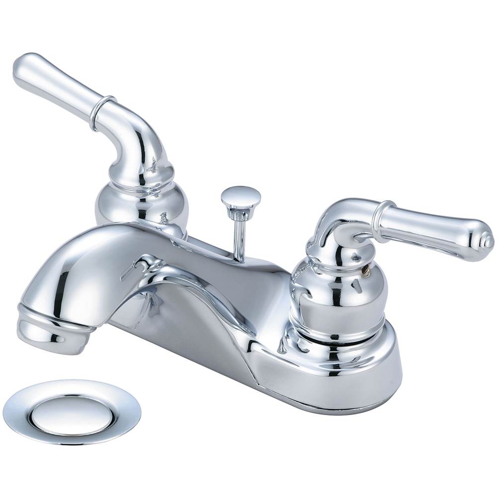 Olympia LAV-4'' TWO LVR HDL W/BRASS POP-UP DRAIN B-PACK-CP