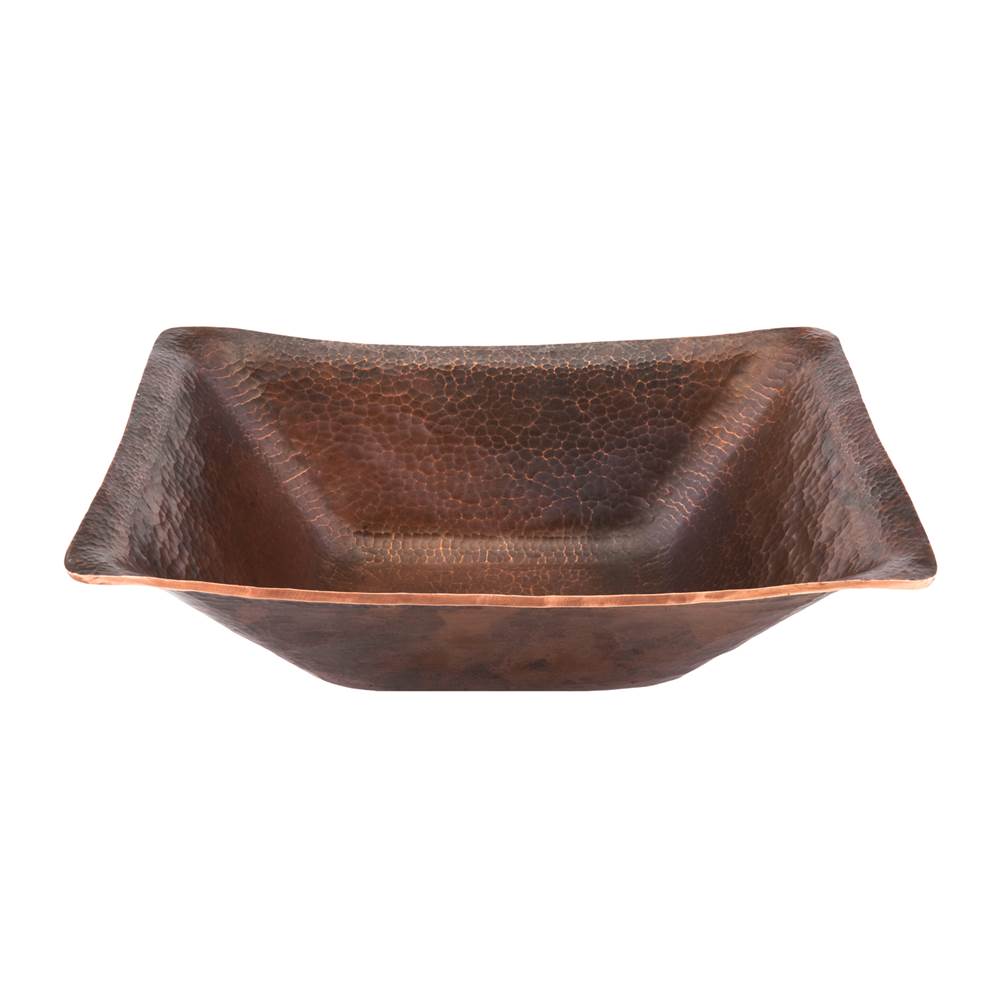 Premier Copper Products Rectangle Hand Forged Old World Copper Vessel Sink