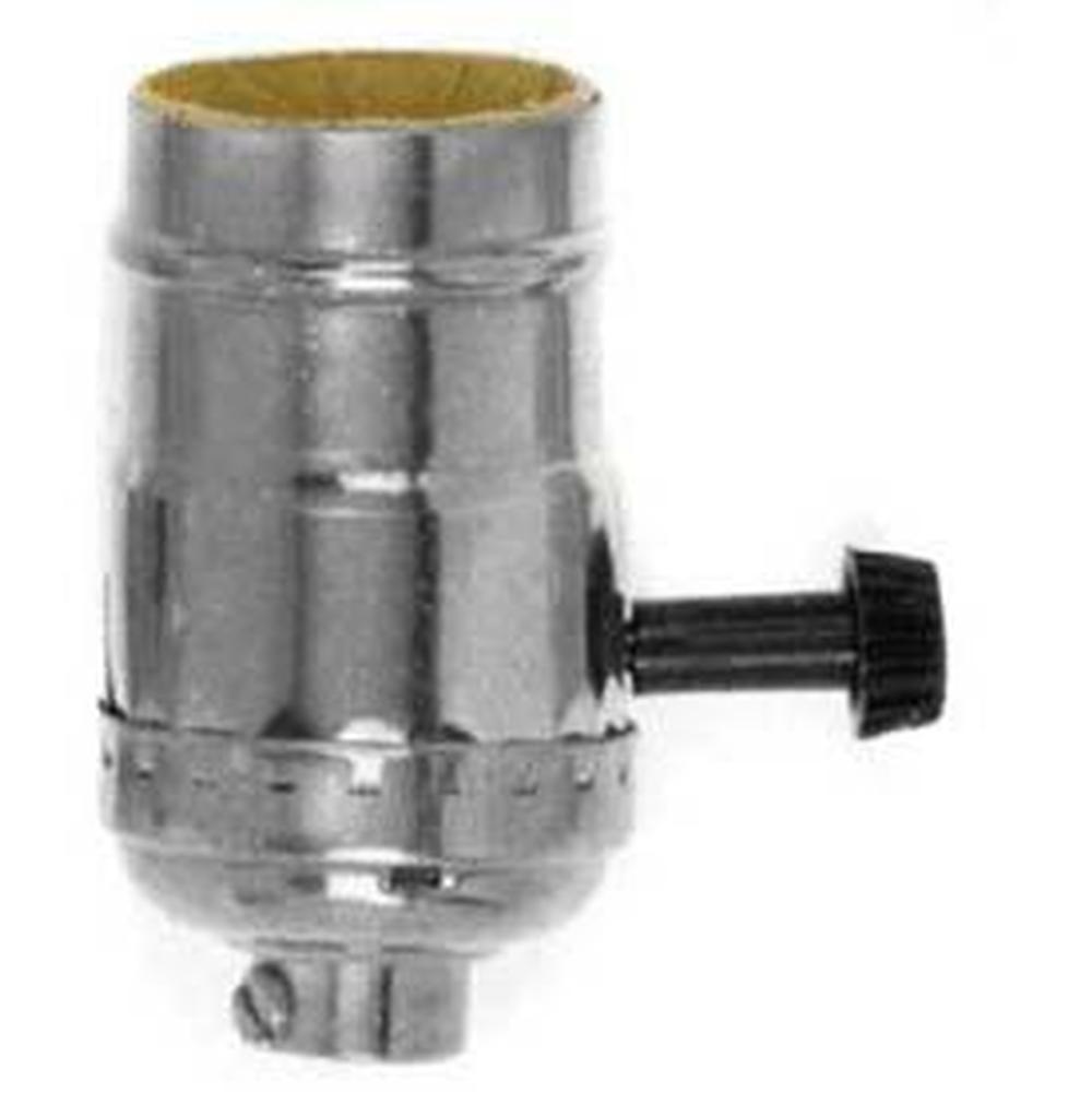 Satco Polished Nickel Solid Brass 3 Way Socket with Ss 1/8