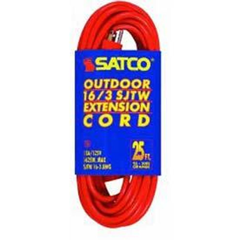 Satco 25 ft 16-3 Sjtw Orange Cord