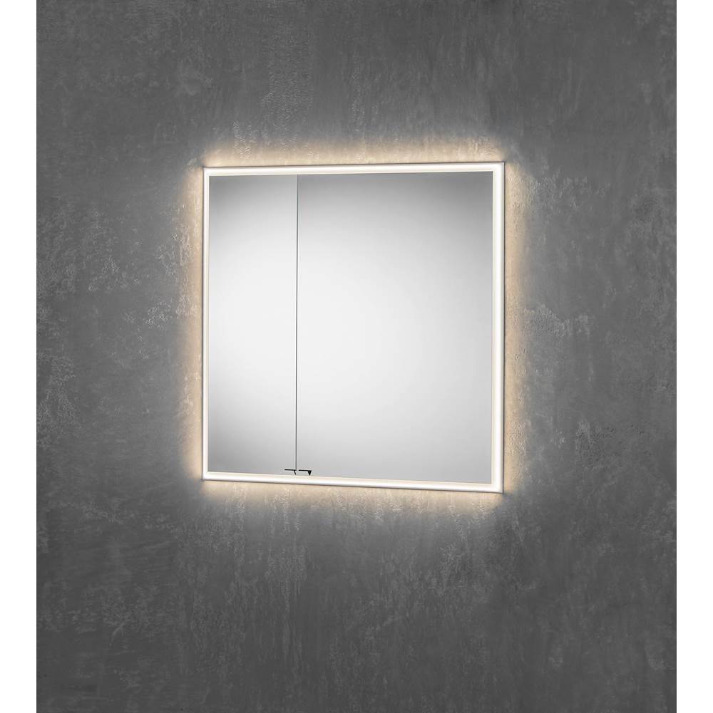 SIDLER® Quadro 2 Offset Mirror Doors (11 3/4'' / 19 5/8'') Built-in GFCI outlet and USB port, Night Light Function W 31 1/2'' / H 36'' / D 4'' 4000K