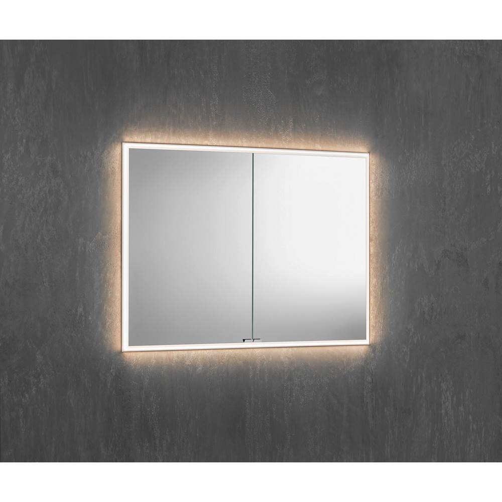 SIDLER® Quadro Double Mirror Doors Built-in GFCI outlet and USB port, Night Light Function W 47 1/4'' / H 36'' / D 4'' 4000K