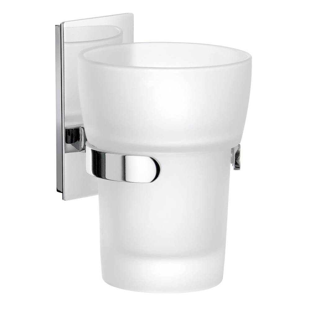 Smedbo Pool Holder With Frosted Glass Tumbler