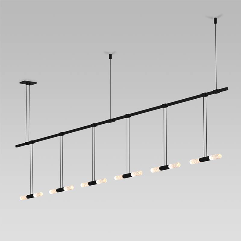 Sonneman 36'' 2-Bar In-Line Linear with Crystal Double Glass Rod Luminaires