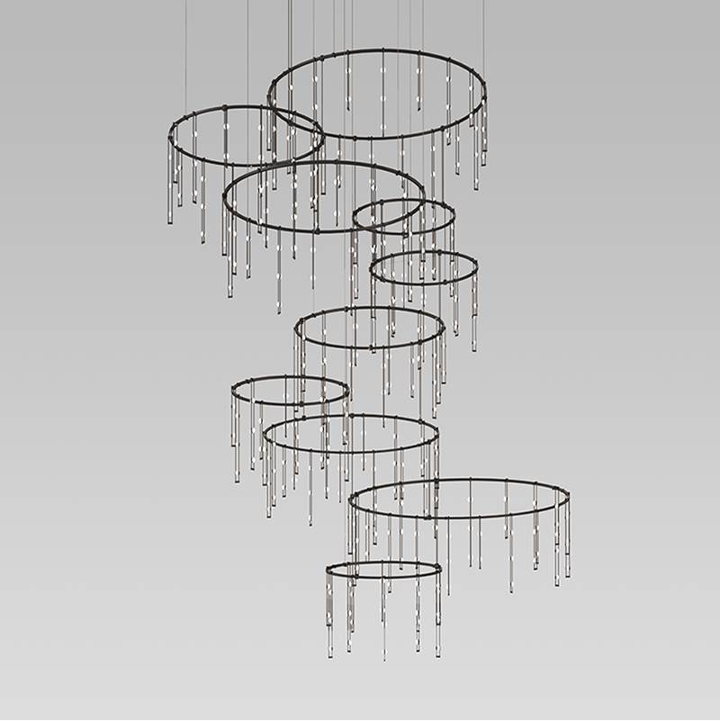 Sonneman Offset Ring Vertical Matrix with Ladder Light Luminaires