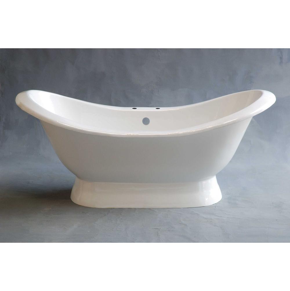 Strom Living P0883 The Luna 6'' Cast Iron Double Ended Slipper Tub On Pedestal With