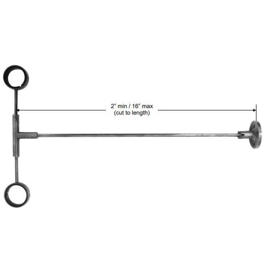Sonoma Forge Optional Stabilizer Tee For Waterbridge Floor-Mounted Tub Fillers Attaches To Wall Or Tub 16'' Center To End (Can Be Cut To Length)