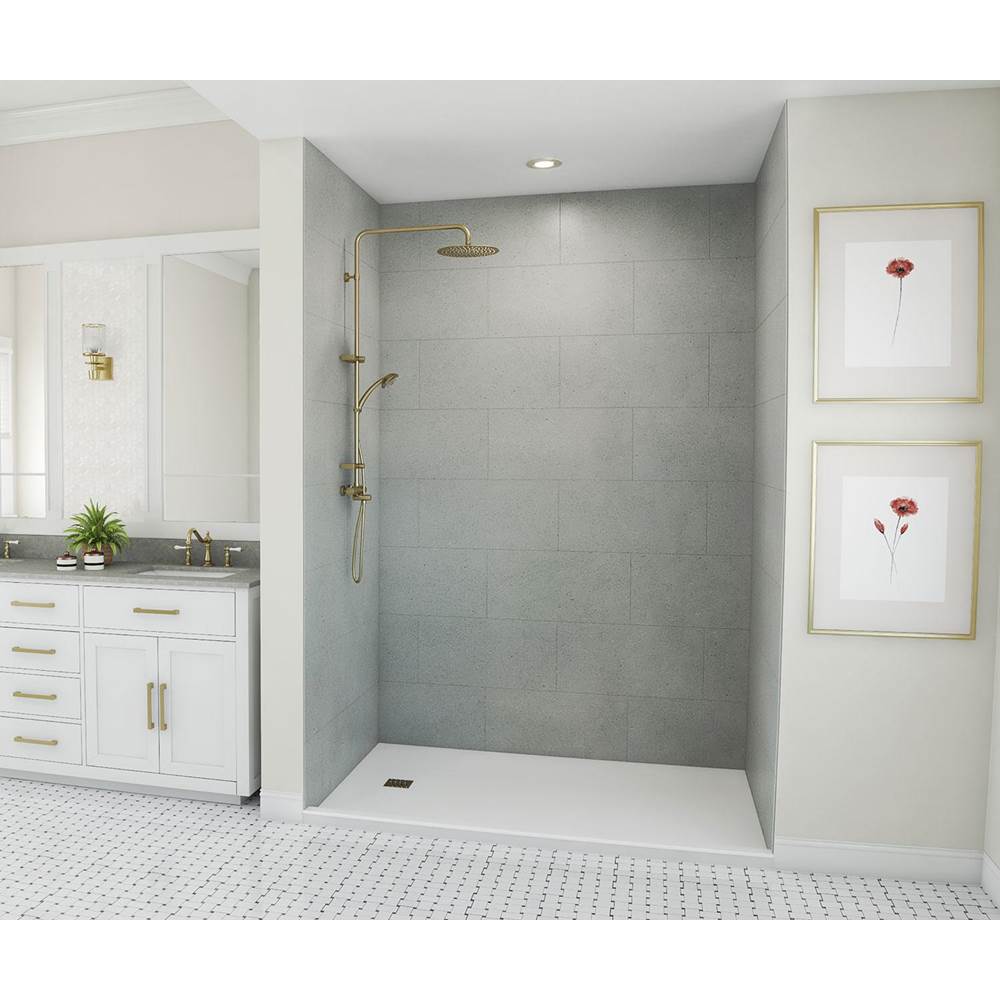 Swan TSMK84-3662 36 x 62 x 84 Swanstone® Traditional Subway Tile Glue up Shower Wall Kit in Ash Gray