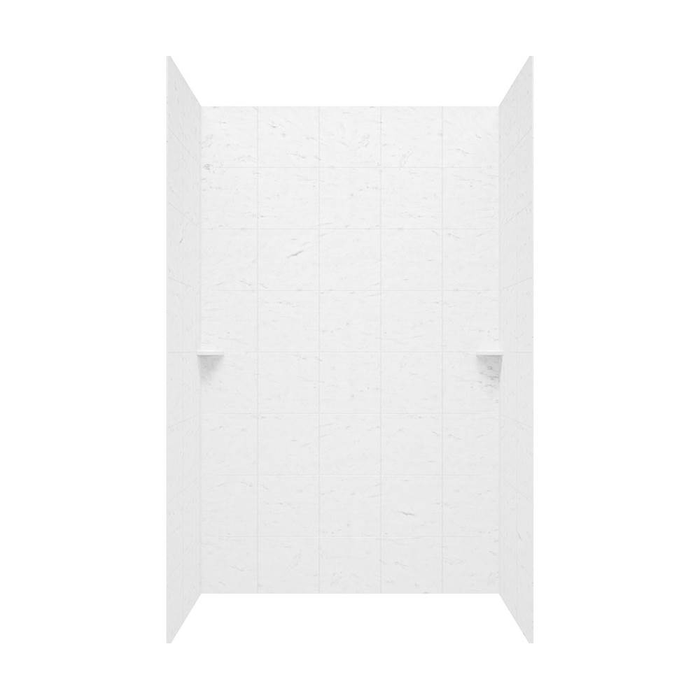 Swan SQMK72-3662 36 x 62 x 72 Swanstone® Square Tile Glue up Tub Wall Kit in Carrara