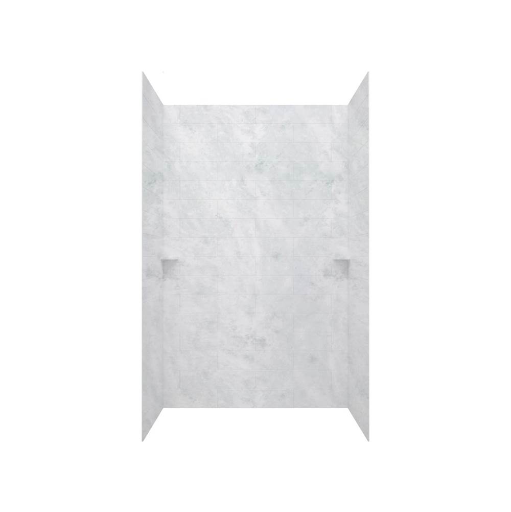 Swan MSMK96-3662 36 x 62 x 96 Swanstone® Modern Subway Tile Glue up Shower Wall Kit in Ice