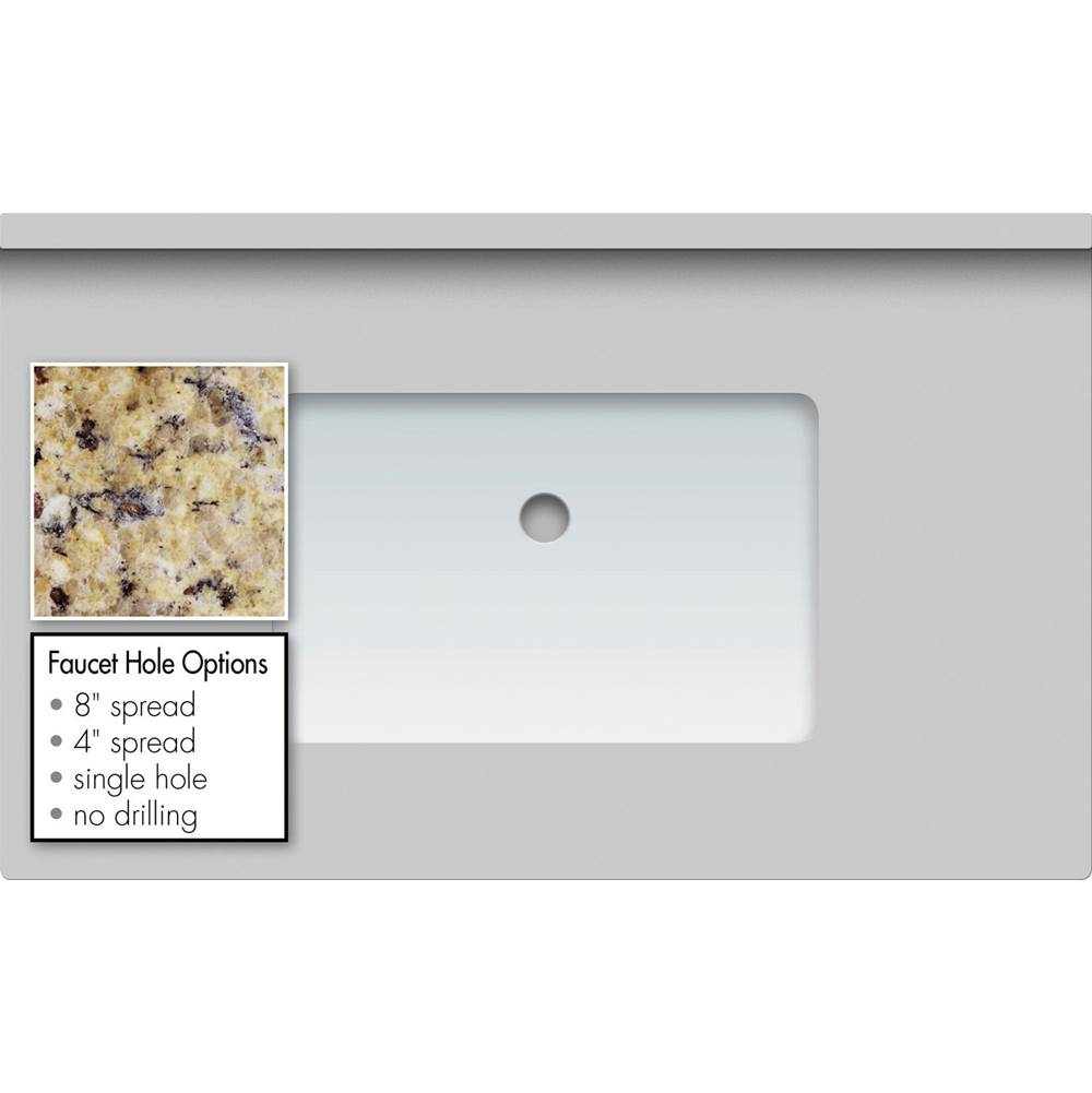 Strasser Woodenworks 37 X 22 X 1.25 Countertop Granite New Ven Gold Rect White
