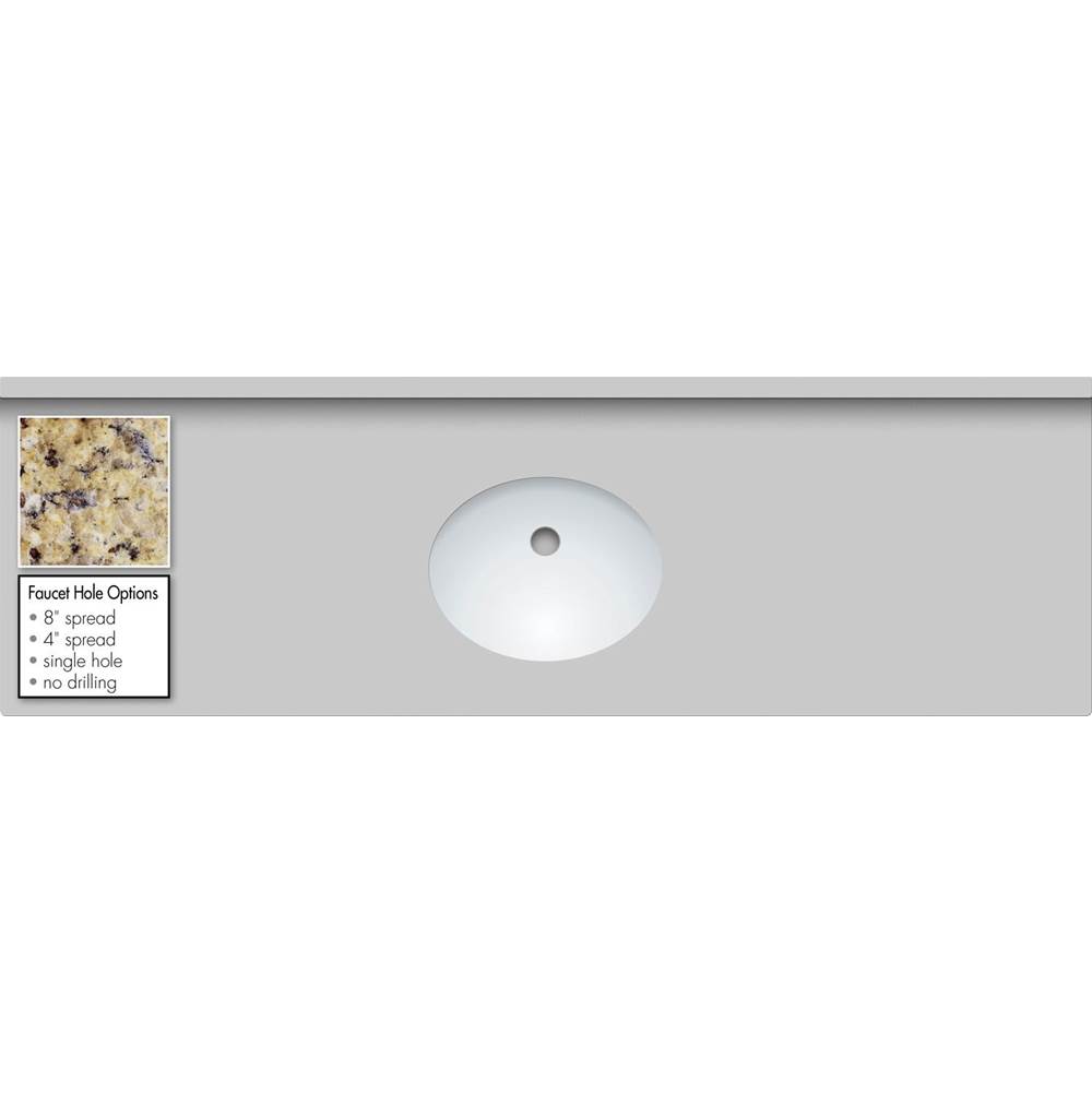 Strasser Woodenworks 61 X 19 X 1.25 Countertop Granite New Ven Gold Oval White