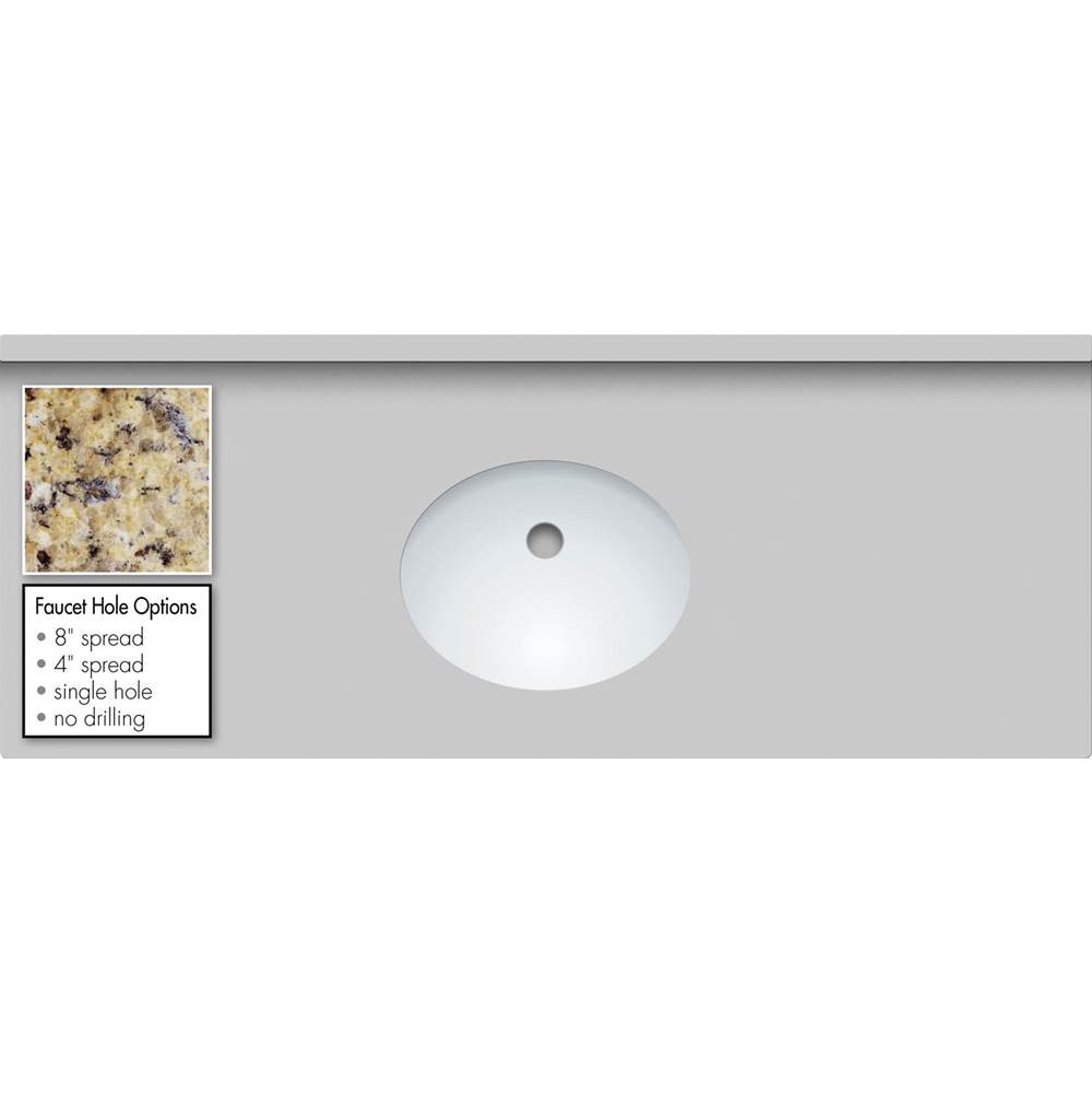 Strasser Woodenworks 49 X 19 X 1.25 Countertop Granite New Ven Gold Oval White