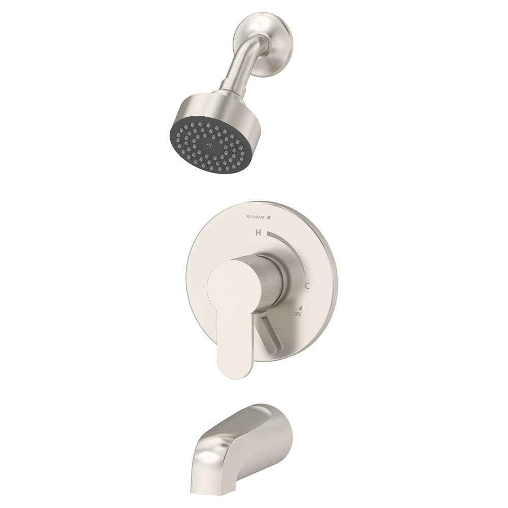 Symmons Identity Single Handle 1-Spray Tub and Shower Faucet Trim in Satin Nickel - 1.5 GPM (Valve Not Included)