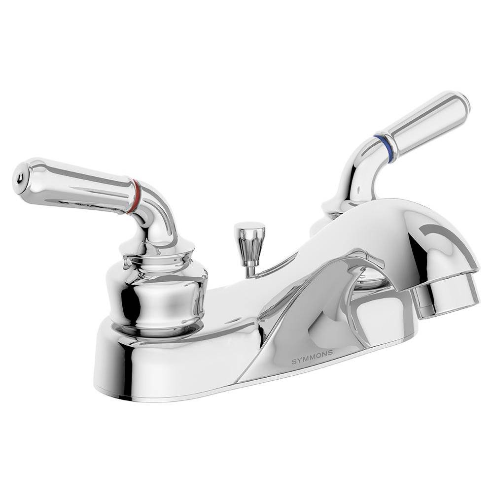 Symmons Origins 4 in. Centerset 2-Handle Bathroom Faucet with Drain Assembly in Polished Chrome (1.0 GPM)