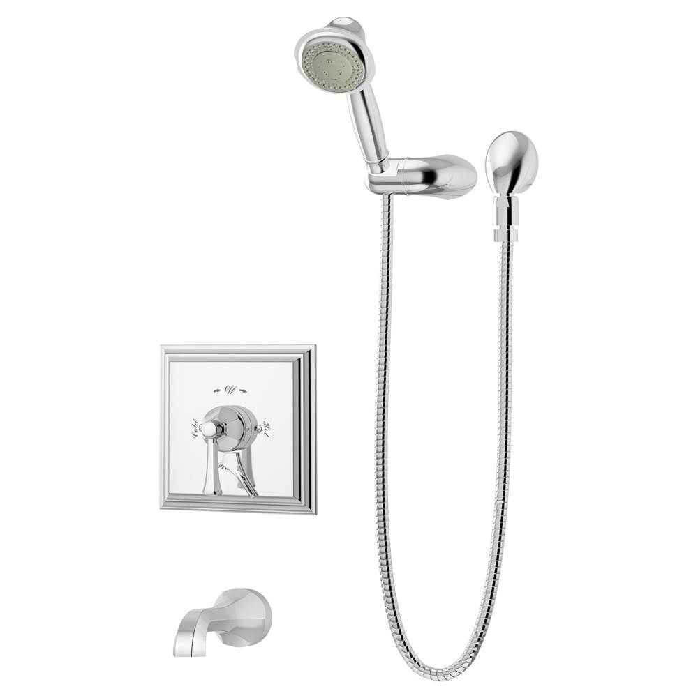 Symmons Canterbury Single Handle 3-Spray Tub and Hand Shower Trim in Polished Chrome - 1.5 GPM (Valve Not Included)
