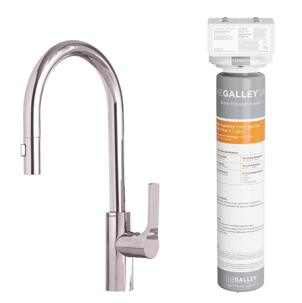 The Galley Ideal BarTap Eco-Flow in Polished Stainless Steel and Water Filtration System