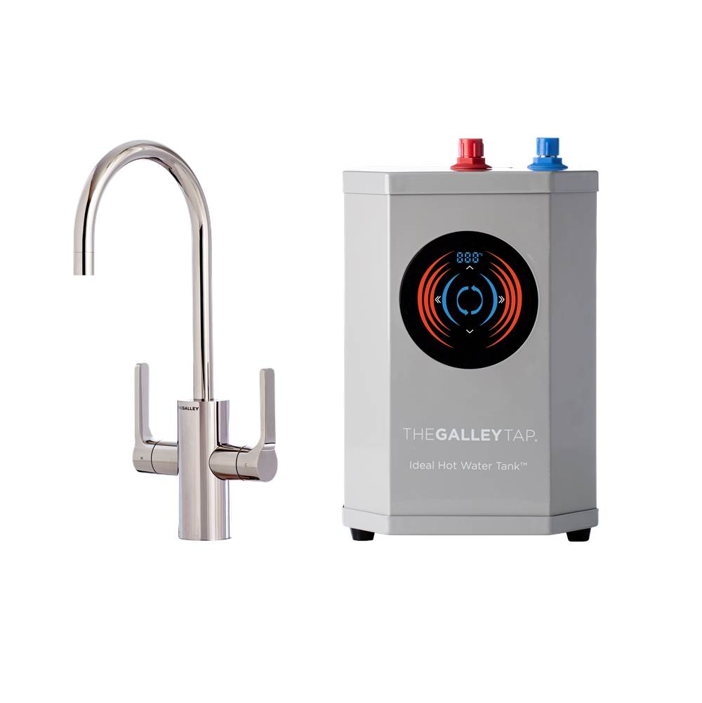The Galley Ideal Hot & Cold Tap in Polished Stainless Steel and Ideal Hot Water Tank
