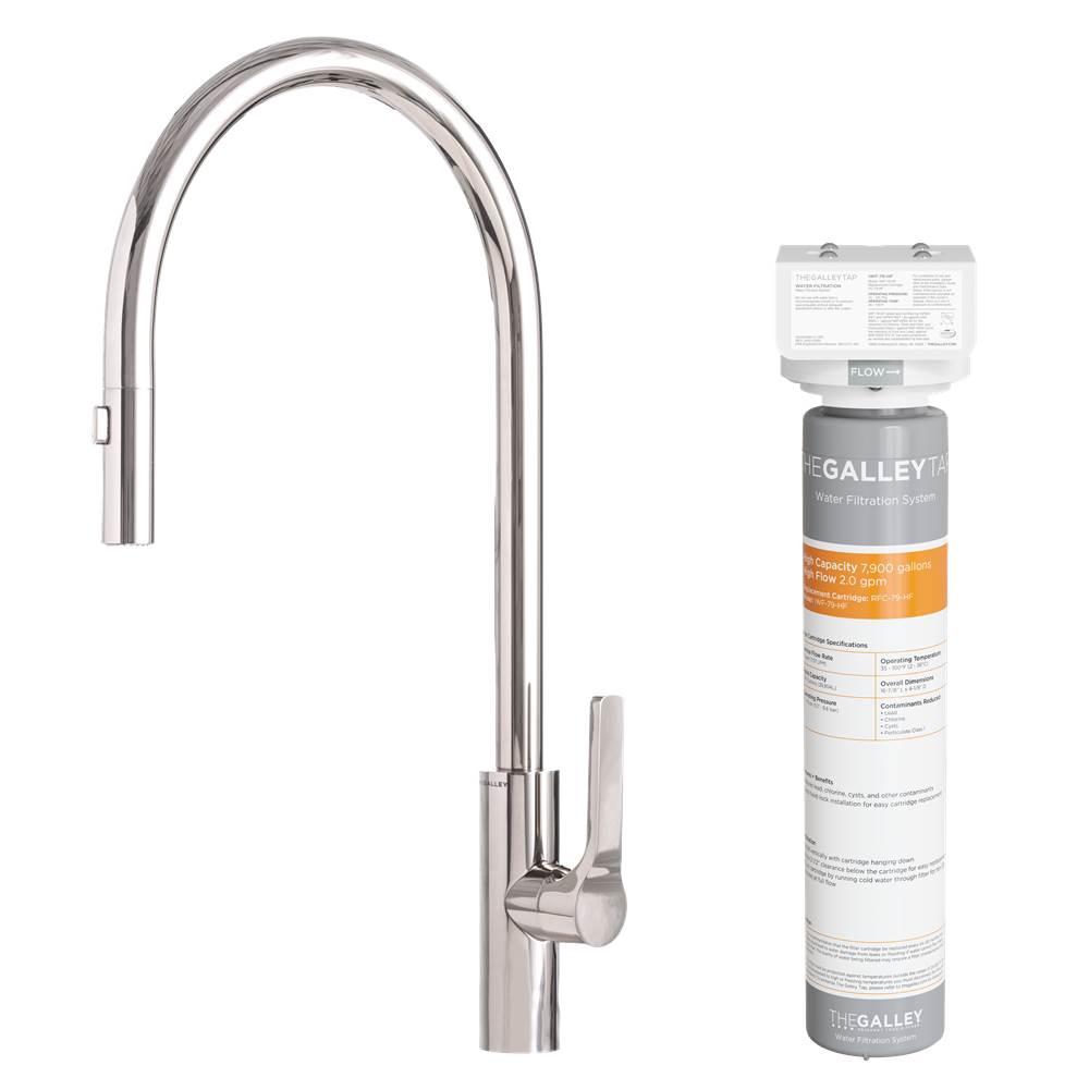 The Galley Ideal Tap Eco-Flow in Polished Stainless Steel and Water Filtration System