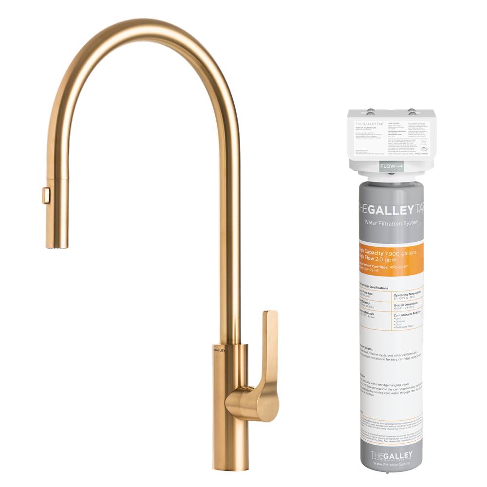 The Galley Ideal Tap Eco-Flow in PVD Brushed Gold Stainless Steel and Water Filtration System