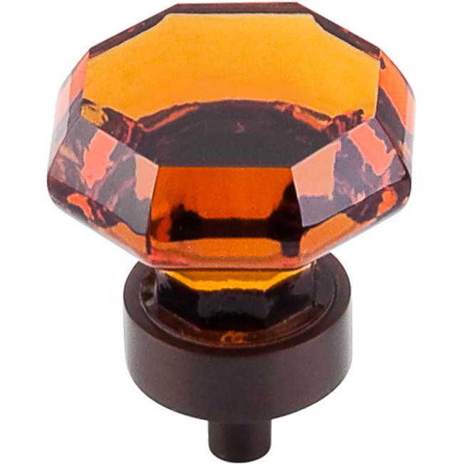 Top Knobs Wine Octagon Crystal Knob 1 3/8 Inch Oil Rubbed Bronze Base