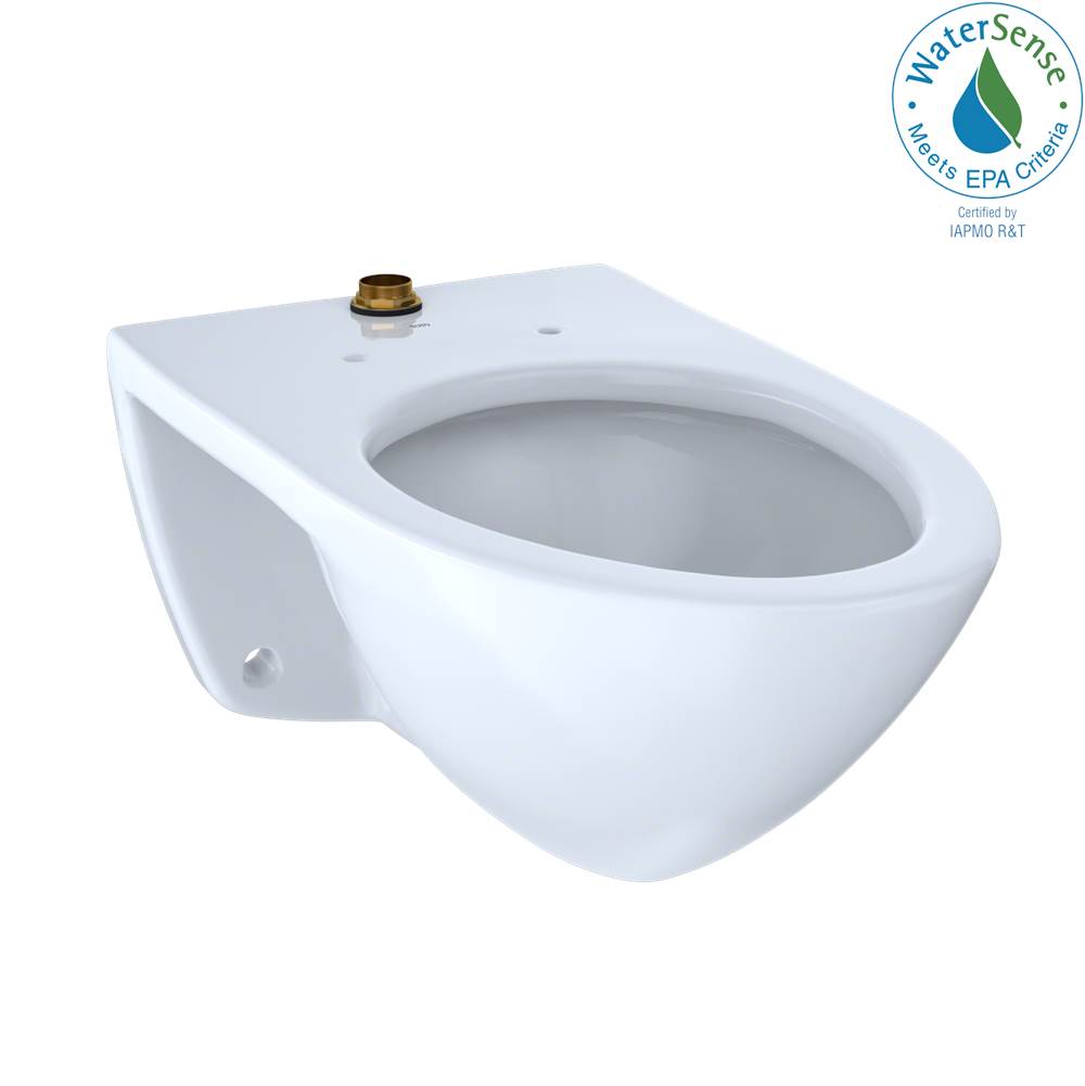 TOTO Toto® Elongated Wall-Mounted Flushometer Toilet Bowl With Top Spud And Cefiontect, Cotton White