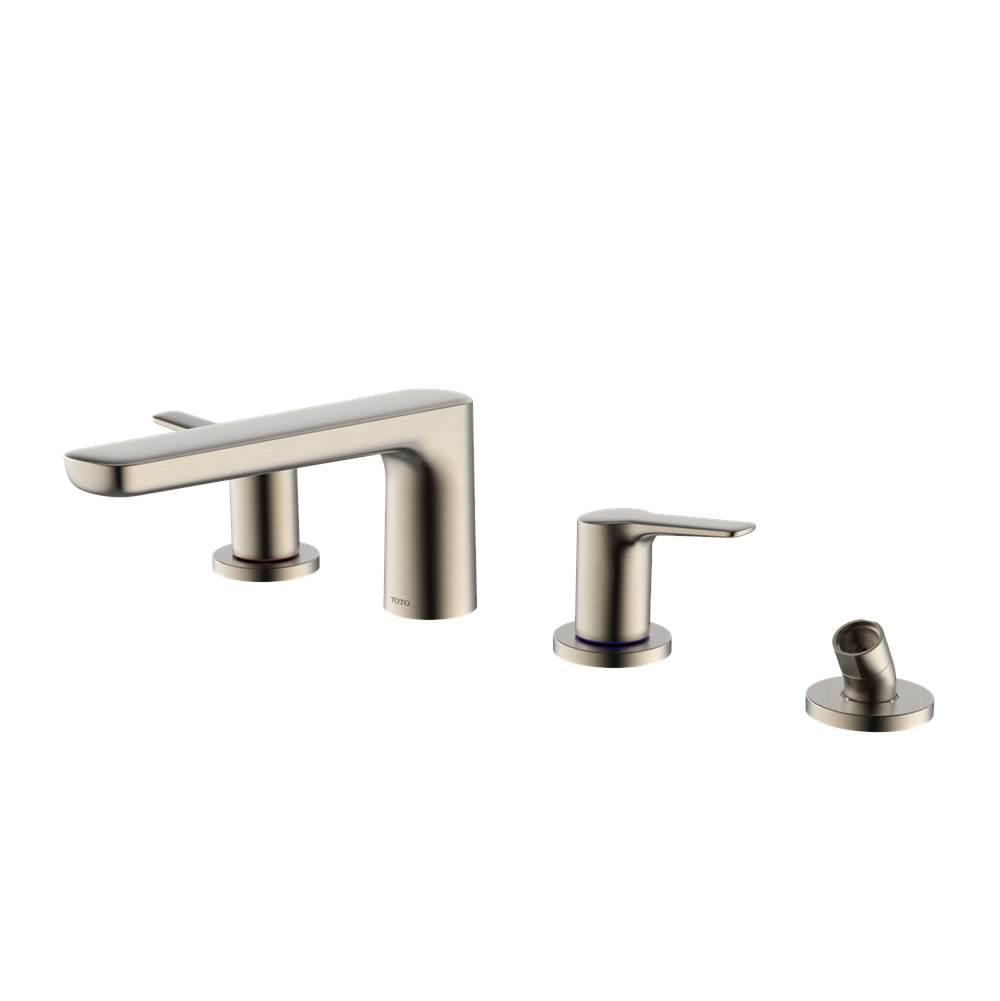 TOTO Toto® Gs Four-Hole Deck-Mount Roman Tub Filler Trim With Handshower, Brushed Nickel