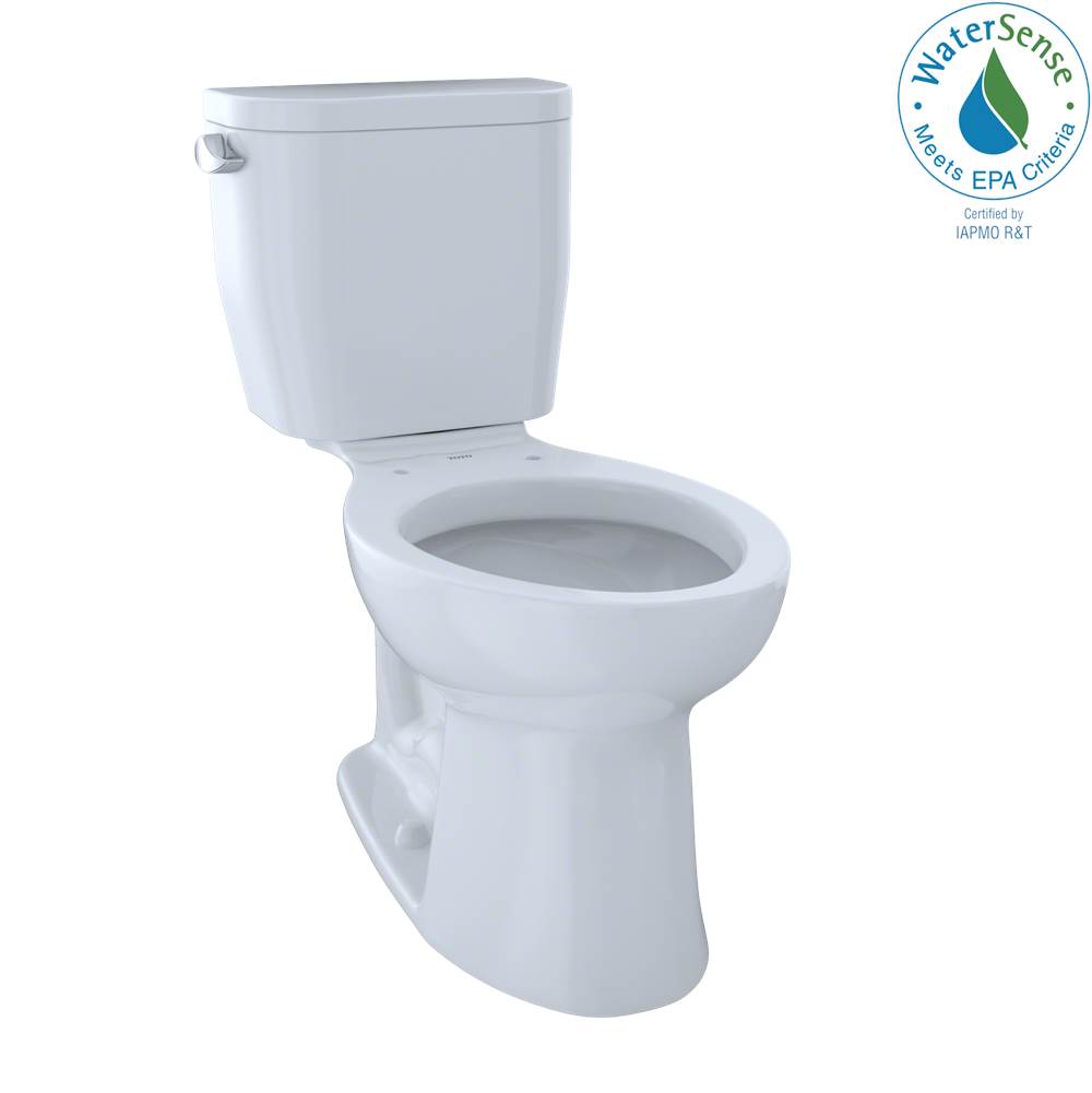 TOTO Toto® Entrada™ Two-Piece Elongated 1.28 Gpf Universal Height Toilet, Cotton White