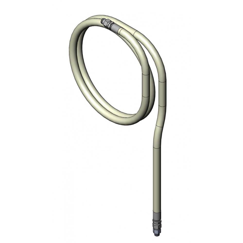 T&S Brass Creamery Hose Assembly, 3/4'' ID x 10' Long, 3/4'' NPT Male Inlet & 1/2'' NPT Male Outlet