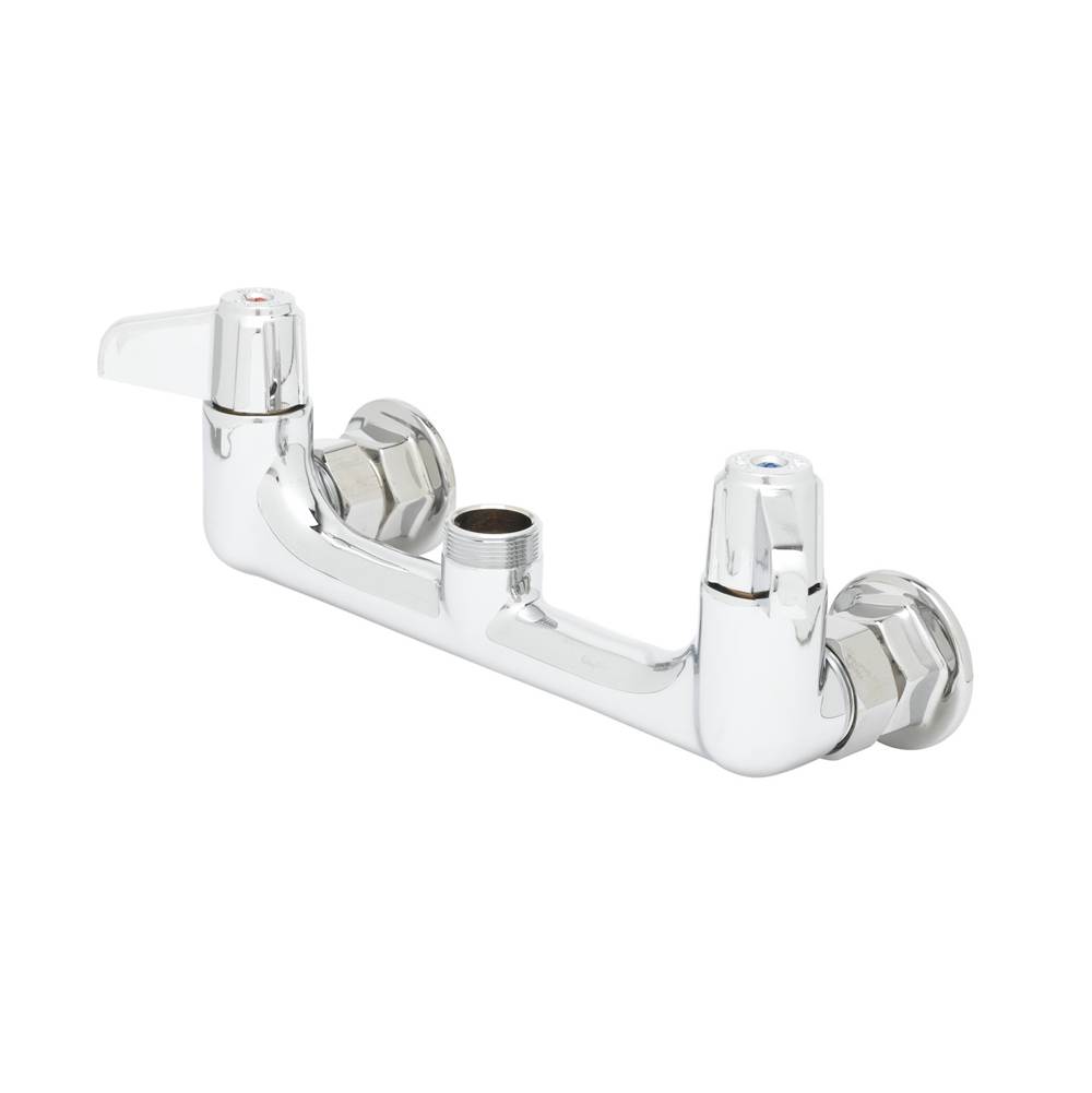 T&S Brass Faucet, Wall Mount, 8'' Centers, Less Nozzle