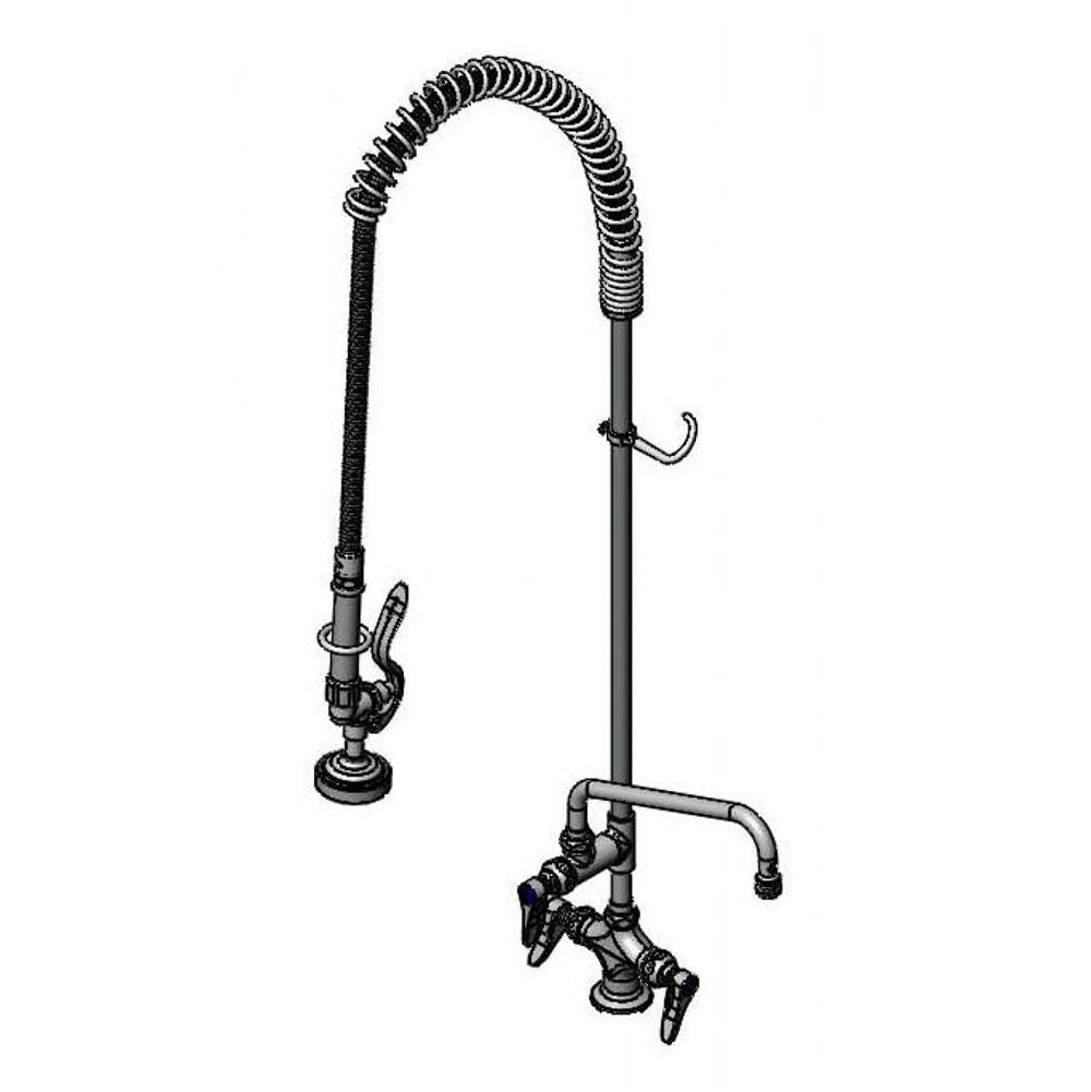 T&S Brass EasyInstall Pre-Rinse, Single Hole Base, 10'' Add-On Faucet, 18'' Flex Lines