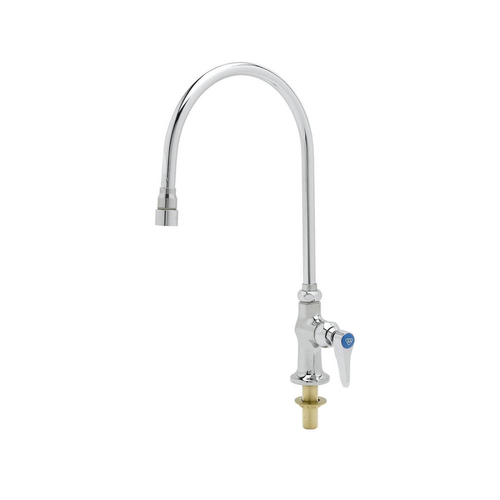 T&S Brass Single Pantry Faucet, Deck Mount, Swivel Gooseneck (135X), Vandal Resistant Aerator and Ha
