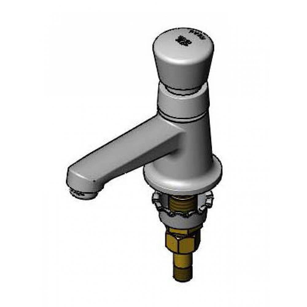 T&S Brass Sill Faucet, Self Closing Metering Valve w/Cap, Vandal Resistant Aerator