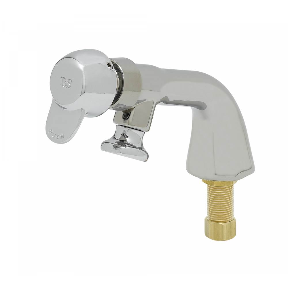 T&S Brass Single Temp Metering Faucet, Pivot Action Metering, 1/2'' NPSM Male Shank