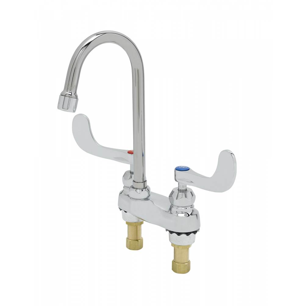 T&S Brass 4'' Centerset Faucet, Swivel Gooseneck, Ceramas, 2.2 GPM Laminar Flow Device