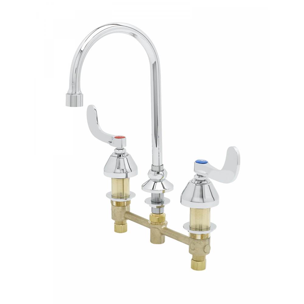 T&S Brass Medical Faucet, 8'' Centers, Swivel Gooseneck, VR 0.5 GPM Non-Aerated, 4'' Wrist Action