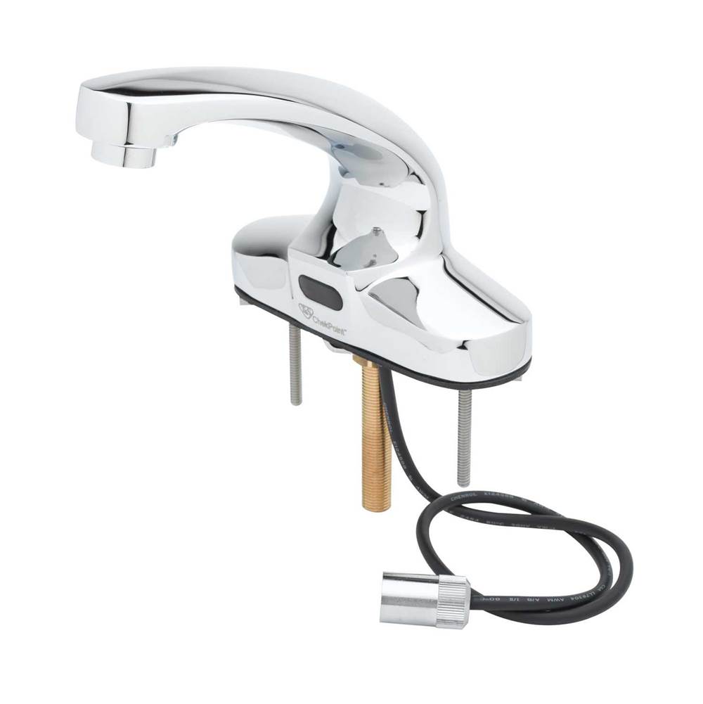 T&S Brass ChekPoint Electronic Faucet, Deck Mount, 4'' Centerset, AC/DC Module, 0.5 GPM VR Outlet