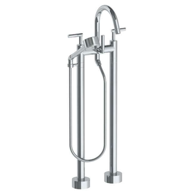 Watermark Floor Standing Bath set with Gooseneck Spout and Volume  Hand Shower
