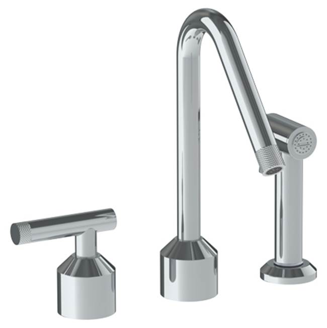Watermark Deck Mounted 3 Hole Kitchen Set  With Angled Spout- Includes Side Spray