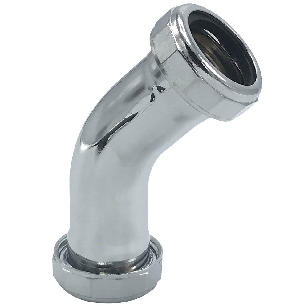Wal-Rich Corporation 1 1/2'' Chrome-Plated Double Slip 45 Degree Elbow
