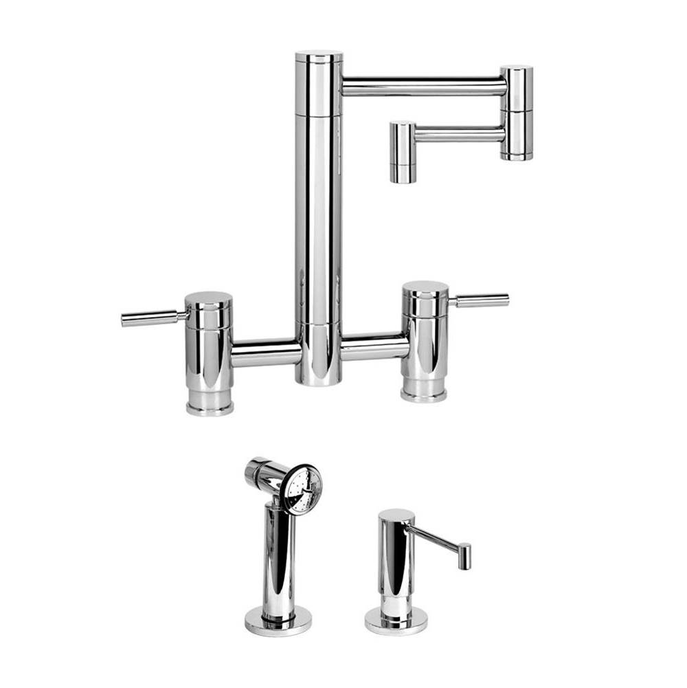 Waterstone Waterstone Hunley Bridge Faucet - 12'' Articulated Spout - 2pc. Suite