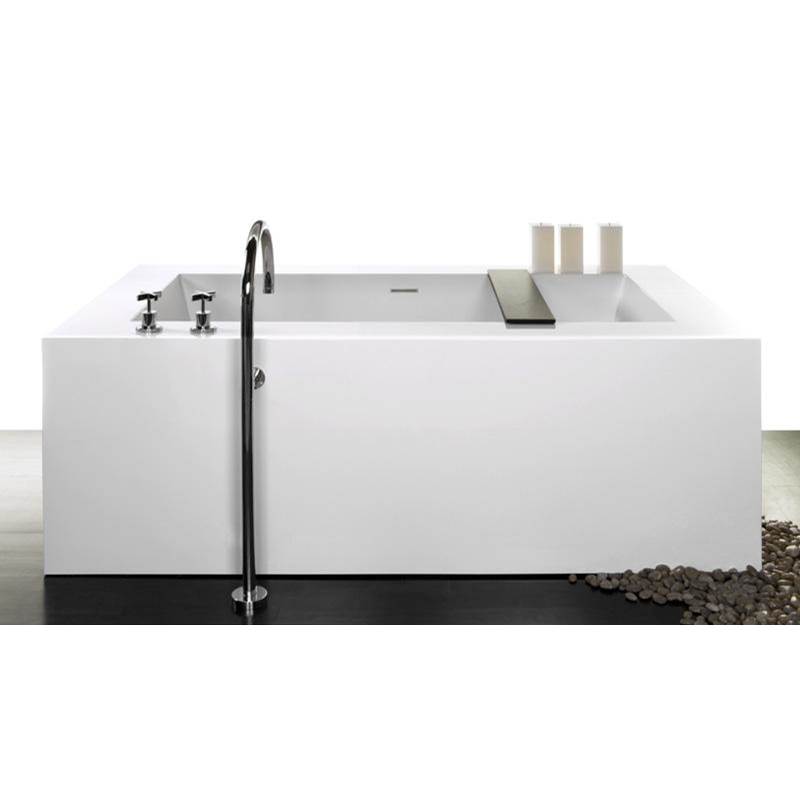 WETSTYLE Cube Bath 72 X 40 X 24 - 3 Walls - Built In Bn O/F & Drain - Copper Con - White Matte