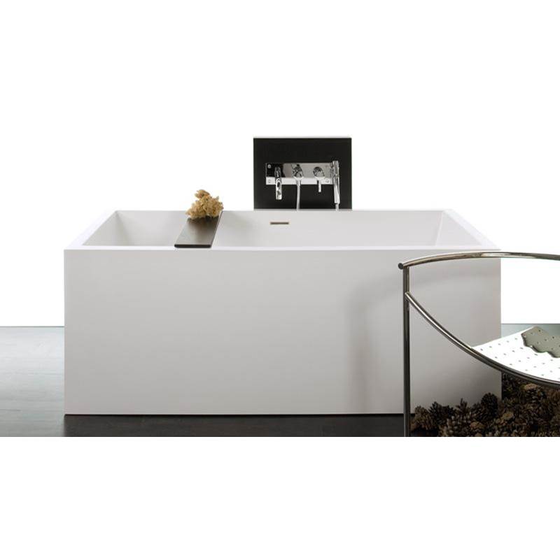 WETSTYLE Cube Bath 62 X 30 X 24 - 1 Wall - Built In Nt O/F & Pc Drain - Copper Conn - White True High Gloss
